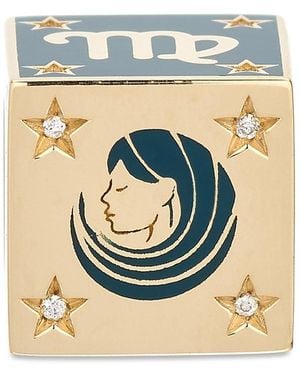 Adina Reyter 9K Virgo Zodiac Diamond & Ceramic Block Big Bead - Blue