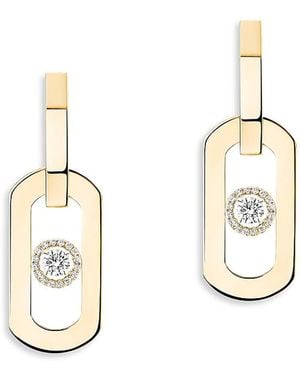 Messika 18K So Move Diamond Halo Oval Drop Earrings - Metallic