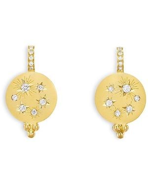 Temple St. Clair 18K Celestial Diamond Cosmos Leverback Earrings - Metallic