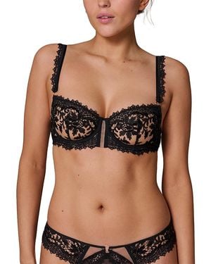 Simone Perele Fantasme Embroidered Demi Bra - Black
