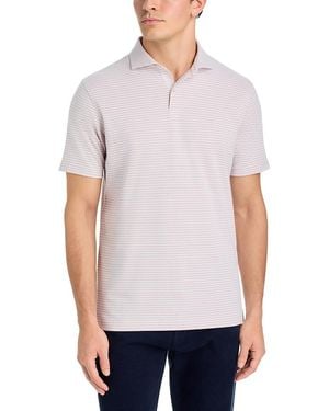 Peter Millar Albatross Stripe Pique Polo - White