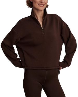 Varley Sian Cropped Half Zip Sweatshirt - Brown