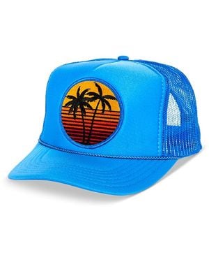 Aviator Nation Palm Vintage Low Rise Trucker Cap - Blue
