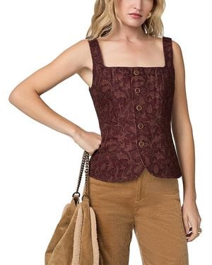 PAIGE Alessia Printed Button Front Vest - Purple