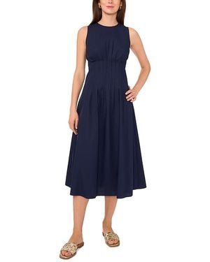 1.STATE Pin Tuck Midi Dress - Blue