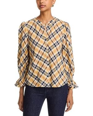 Veronica Beard Ashlynn Puffed Shoulder Blouse - Multicolor