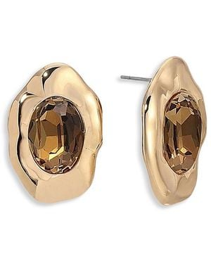 Ettika Molten Glow Crystal Stud Earrings - Metallic