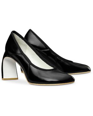 Tory Burch Peep Toe 90 Pumps - Black