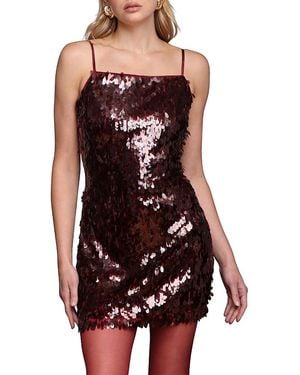 Avec Les Filles Square Neck Open Back Mini Dress - Red