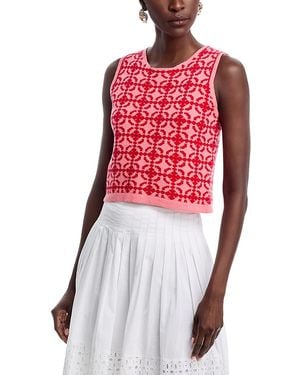 AREA STARS Cropped Patterned Top - Red