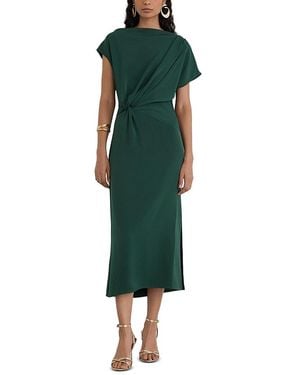Reiss Beth Draped Side Slit Midi Dress - Green