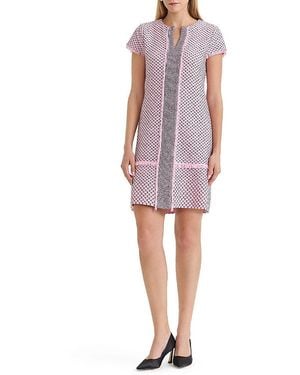 Ming Wang Shell Stitch Knit Sheath Dress - Purple