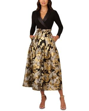 Adrianna Papell Combo Floral Jacquard Dress - Multicolour