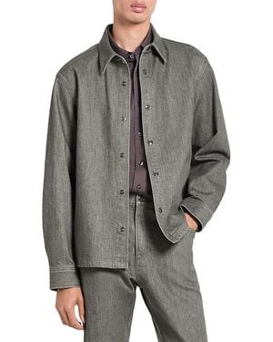 Theory Relaxed Fit Denim Overshirt - Gray