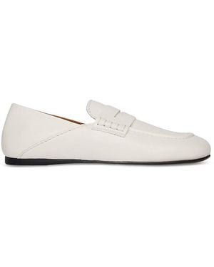 Sandro Sailor Leather Loafer Flats - White