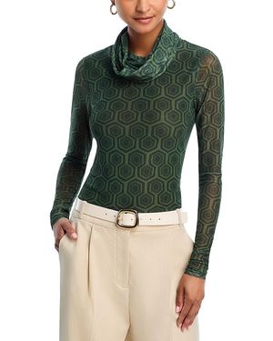 Aqua X Angelica Hicks Mesh Turtleneck - Green
