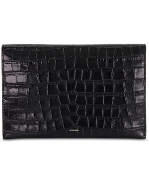 Vince Croco Embossed Leather Bifold Clutch - Black