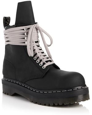 Rick Owens Drkshdw Quad Sole Combat Boots - Black