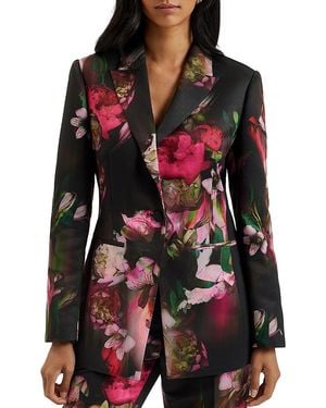 Ted Baker Okuni Floral Print Blazer - Red