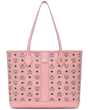 MCM Liz Medium Visetos Shopper Tote - Pink