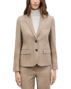 Gerard Darel Jyli Notch Lapel Straight Fit Blazer - Natural