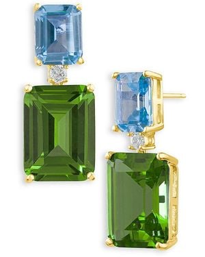 Kenneth Jay Lane Round & Emerald Cut Cubic Zirconia Drop Earrings - Green