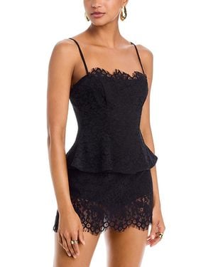 AFRM Ari Lace Peplum Top - Black