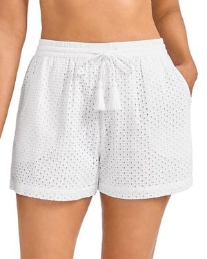 Tommy Bahama Eyelet Swim Cover-Up Shorts - White