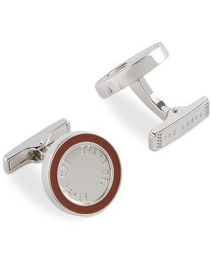 Ted Baker Raylan Round Branded Cufflinks - White