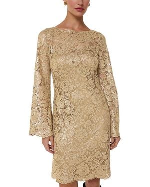 Whistles Metallic Lace Mini Dress - Natural