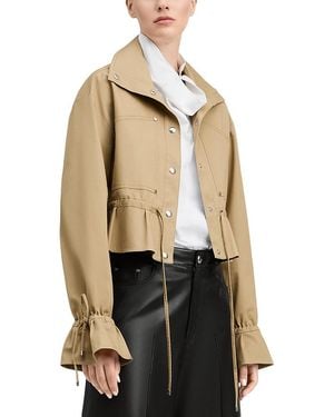 Derek Lam 10 Crosby Penn Peached Twill Cinch Waist Jacket - Natural