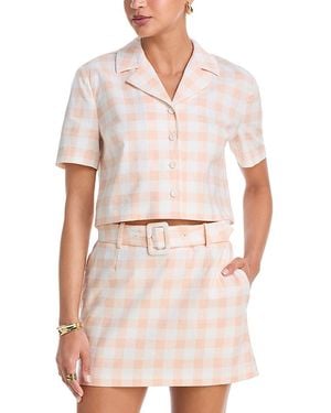 French Connection Aspen Gingham Cropped Shirt - White