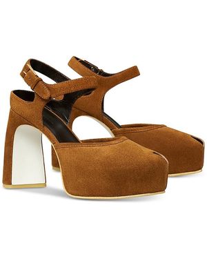 Tory Burch Strappy Platform Sandals - Brown