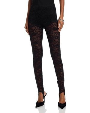 Steve Madden Sandrine Floral Lace Skinny Pants - Black