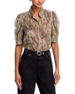 FRAME The Paisley Gillian Silk Blouse - Black