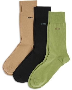 BOSS Crew Socks, Pack Of 3 - Green