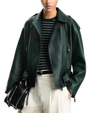 Emporio Armani Leather Biker Jacket - Green