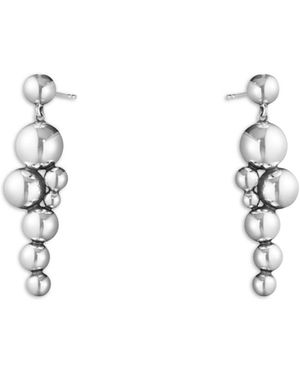 Georg Jensen Sterling Moonlight Grapes Ball Cluster Drop Earrings - White