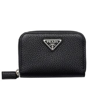 Prada Leather Coin Purse - Black