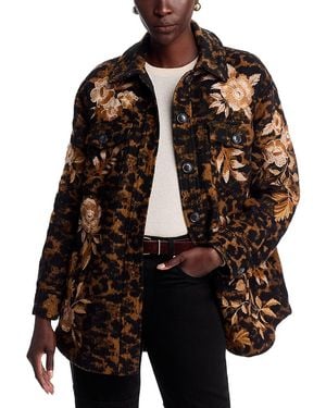 Johnny Was Embroidered Shirt Jacket - Black