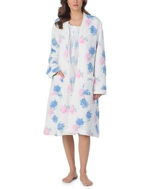 Eileen West Dream Diamond Quilt Zip Robe - Blue