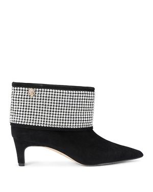 Kurt Geiger Embellished Fold Over Booties - Black