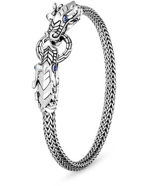 John Hardy Sterling Legends Naga Sapphire Double Dragon Chain Bracelet - Metallic