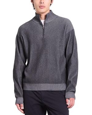 Theory Mock Neck Quarter Zip Sweater - Blue