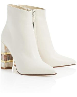 freya rose Jasmine Pearl Heel Ankle Boot - White