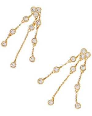 Maje Cubic Zirconia Chain Drop Earrings - Metallic