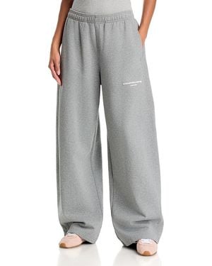 Alexander Wang Mid Rise Relaxed Logo Sweatpants - Gray