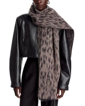 Vince Animal Jacquard Wool & Alpaca Blend Scarf - Black