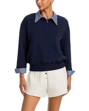 Generation Love Hallie Poplin Shirt Combo Sweatshirt - Blue
