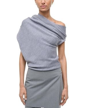 STAUD Mabel Asymmetric Sweater - Blue